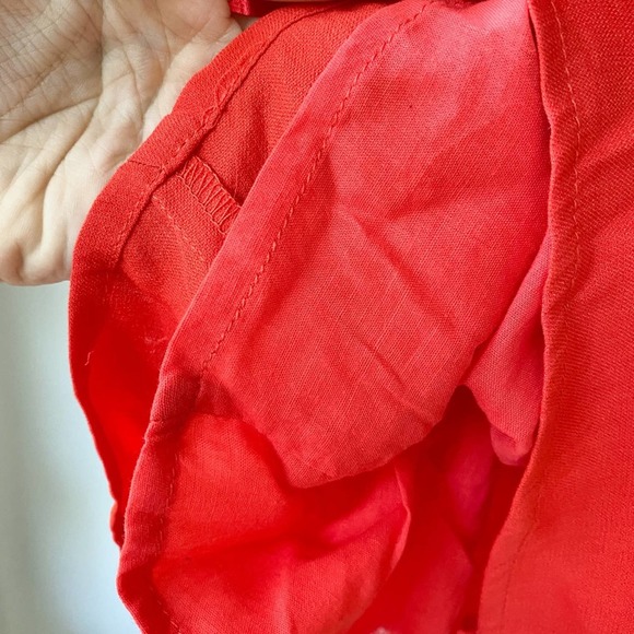 DO + BE Women's Bright Poppy Red Paperbag Waist Tie Shorts with Pockets sz S - Picture 4 of 8